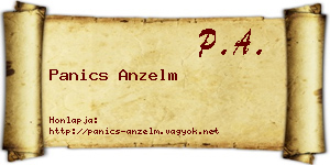 Panics Anzelm névjegykártya